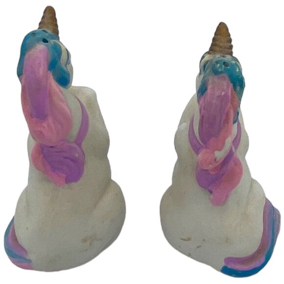 Porcelain Ceramic Pastel Unicorn Salt and Pepper Shaker Set Fantasy Collectible - Picture 4 of 9